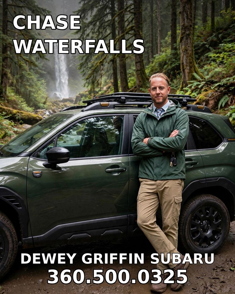 Waterfall in the Pacific Northwest forest