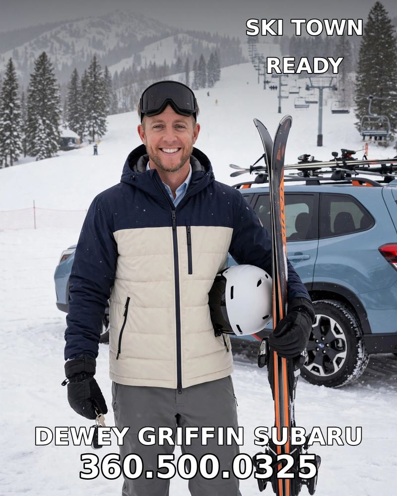 Skis loaded on a Subaru Forester Wilderness ready for the mountain
